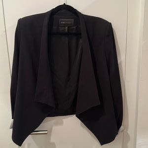 Black hip open front BCBG blazer - small